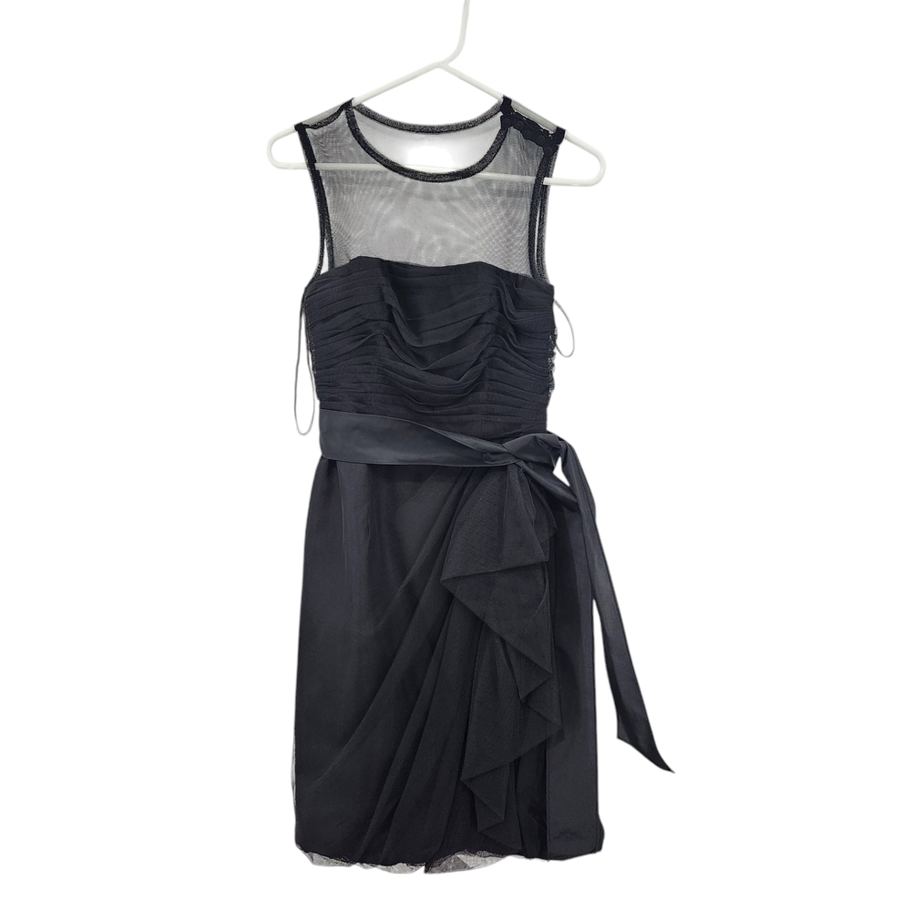 WHITE Vera Wang Women's Mesh Elegant Black Sleeveless Cocktail Party Mini Dress